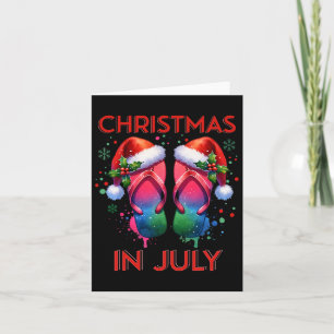 Cartão Natal No Verão De Chinelos De Julho