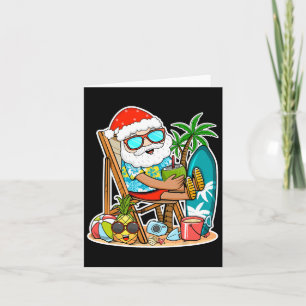 Cartão Natal No Verão De Julho - Surfe Em Papais noeis Tr