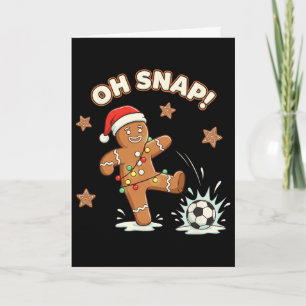 Cartão Natal Oh Snap Biscoito de Natal Futebol Xmas Diver