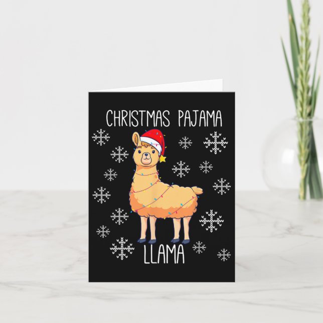 Cartão Natal Pajama Llama (Frente)
