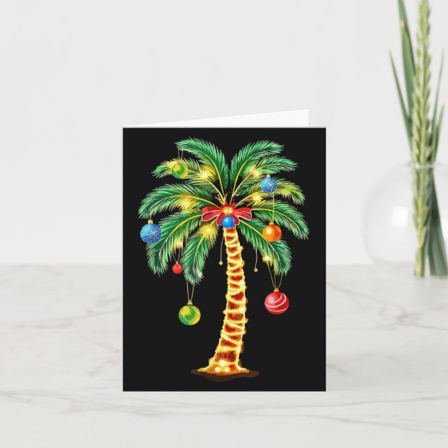 Cartão Natal Palm Tree Havaiana Xmas (Frente)