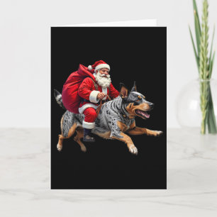 Cartão Natal Papai Noel Cão de Gado Australiano Natal