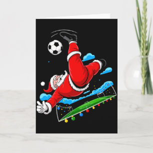 Cartão Natal Papai Noel Futebol Bicicleta Chute Xmas Espo