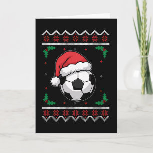 Cartão Natal Papai Noel Pé Xmas Feio Futebol Meninos Cria