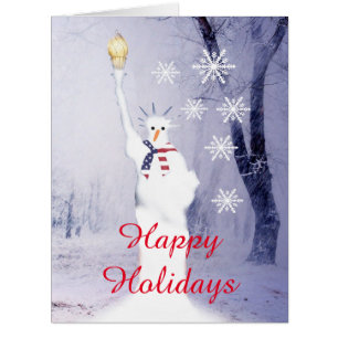 Cartão Natal para boneco de neve americano