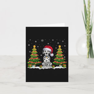 Cartão Natal para Cachorro Santa Hat, Luzes de Árvore do 