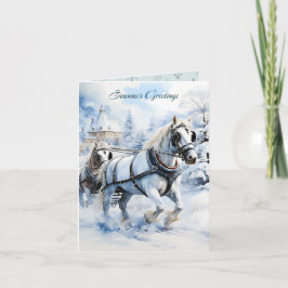Cartão Natal para Cavalos de Neve