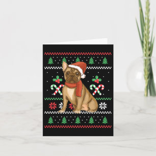 Cartão Natal para o Buldogue Francês