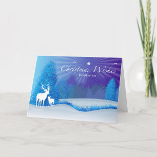 Cartão Natal para o Filho, Deer na Floresta de inverno, N