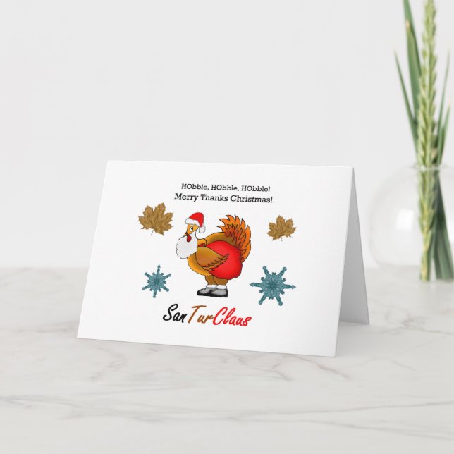 Cartão Natal para Obrigados felizes com SanTurkClaus (Frente)