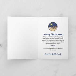 Cartão Natal Personalizado de Belém O Pequena Cidade