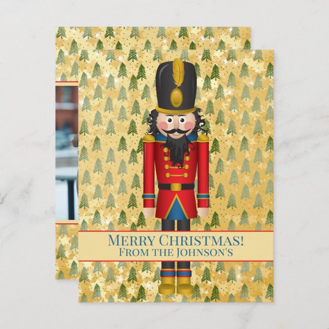 Cartão Natal personalizado do quebra-cabeça Foto do Xmas (Frente/Verso)