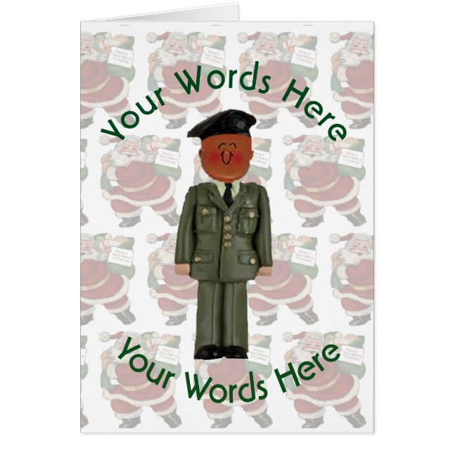 Cartão Natal Personalizado do Soldado Negro Brinquedo (Frente)