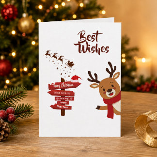 Cartão Natal Personalizado Feliz Rena Fofa