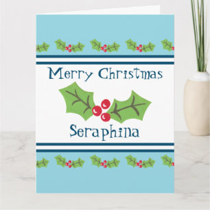 Cartão Natal Personalizado Holly & Berries