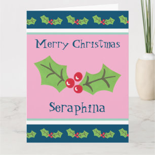 Cartão Natal Personalizado Holly & Berries