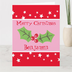 Cartão Natal Personalizado Holly & Berries