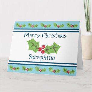 Cartão Natal Personalizado Holly & Berries