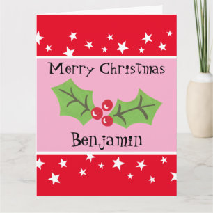 Cartão Natal Personalizado Holly & Berries