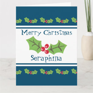 Cartão Natal Personalizado Holly & Berries
