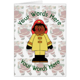 Cartão Natal Personalizado para Bombeiro Negra Brinquedo