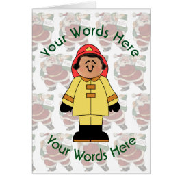 Cartão Natal Personalizado para Bombeiros Brancos Brancos