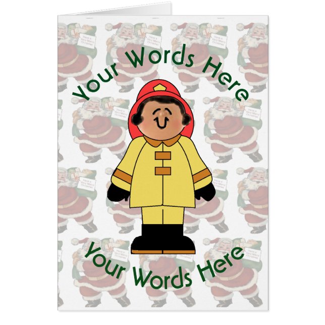 Cartão Natal Personalizado para Bombeiros Brancos Brancos (Frente)