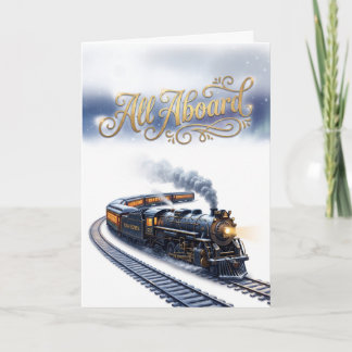Cartão Natal Pólo Norte Polar Express Todos a Bordo Xmas