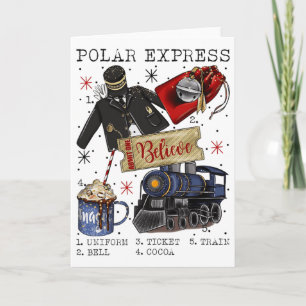 Cartão Natal Pólo Norte Polar Express Todos a Bordo Xmas