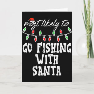 Cartão Natal Provavelmente Pescando Com Papai Noel Xmas M