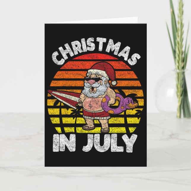 Cartão Natal Retrô em Julho  (Frente)