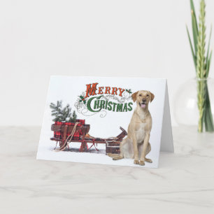 Cartão Natal Rustic Yellow Lab