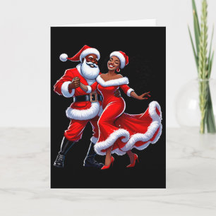 Cartão Natal Santa Africano Sra. Claus Dançando Africano
