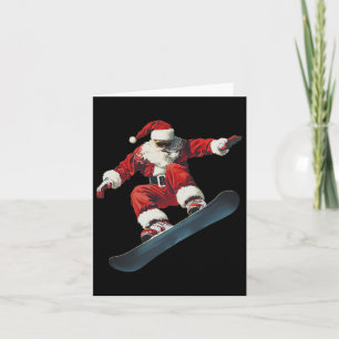 Cartão Natal Santa Claus Snowboard Snowboard Snowboard Sn