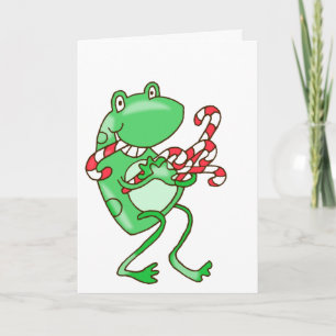 Cartão Natal sapo — Sapo, doce Cane Xmas