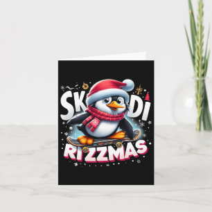 Cartão Natal Skibidi Rizzmas Xmas Legal Penguin Holida