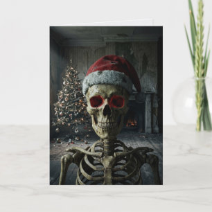 Cartão Natal Sombrio Esqueleto Papai Noel Natal Assombrad