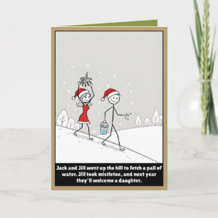 Cartão Natal stickman engraçado