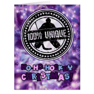Cartão Natal Única de 100% de Hockey