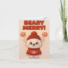 Cartão Natal Urso Polar Fofo