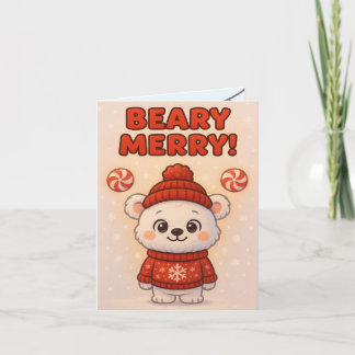 Cartão Natal Urso Polar Fofo