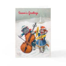 Cartão natal vintage, Arthur Thiele Cats