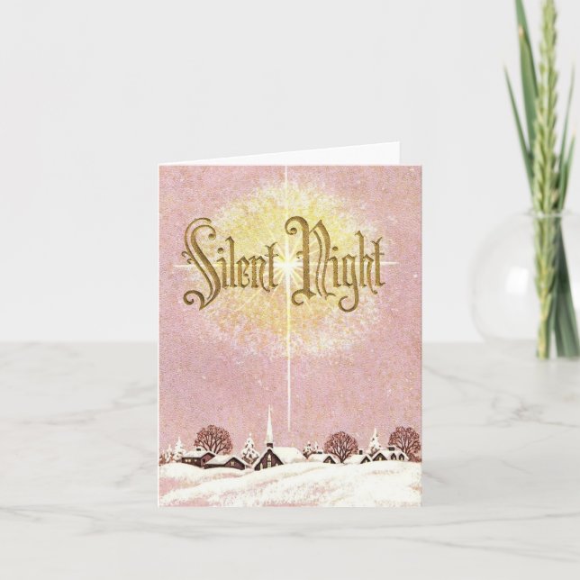 Cartão Natal Vintage Silent Night (Frente)