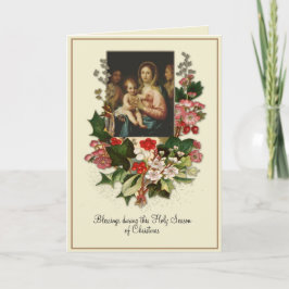 Cartão Natalina Católica Virgem Maria Jesus Floral