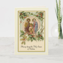 Cartão Natalino Católico Vintage Jesus Sagrada Família