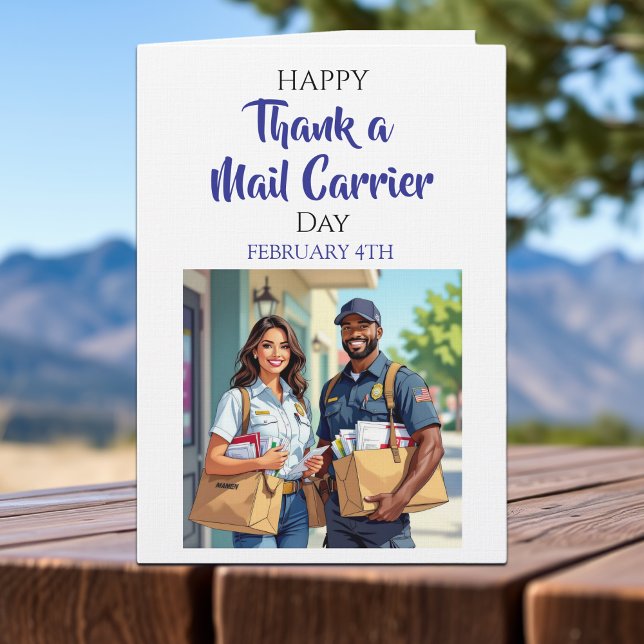 Cartão National Thank a Mail Carrier Day | Feb 4th (Criador carregado)