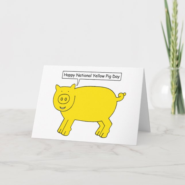 Cartão National Yellow Pig Day July 17th (Frente)