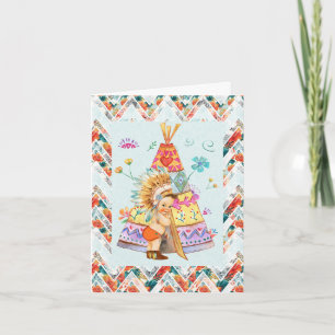 Cartão Native American Boy's First Birthday Card