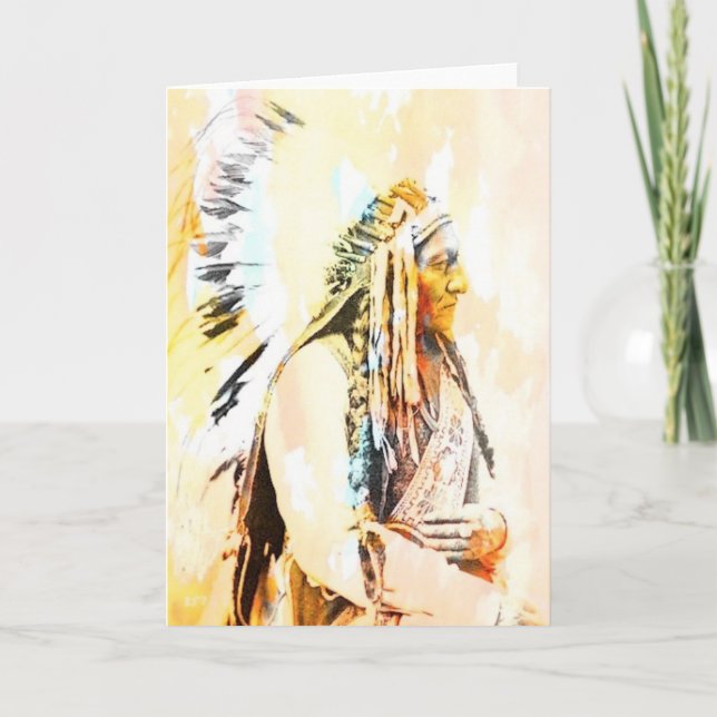 Cartão Native American Greeting Cards of Sitting Bull (Frente)