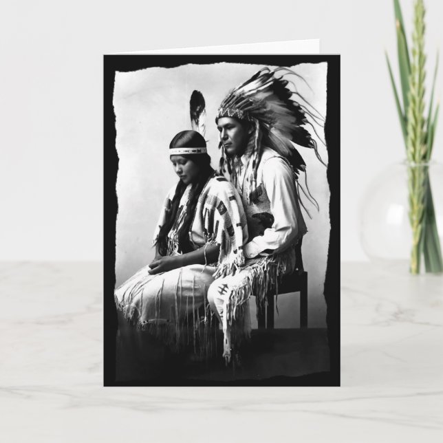 Cartão Native American Love couple Bannock Tribe Vintage (Frente)